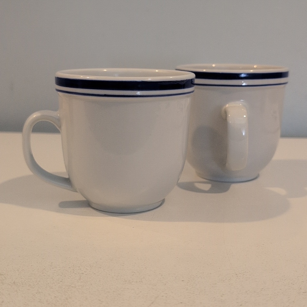 Pottery Barn Ceramic 12 Ounce Club Blue Coffee Mug Set. - Picture 9 of 16